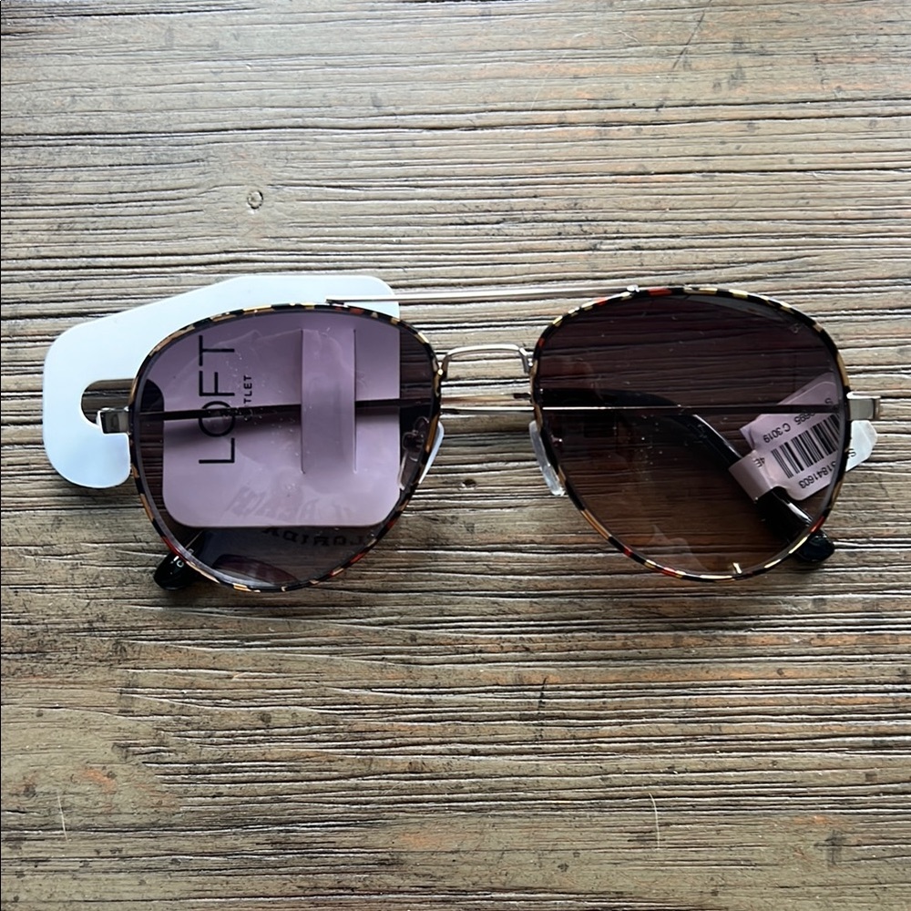 NWT LOFT Tortoise Shell Aviator Sunglasses